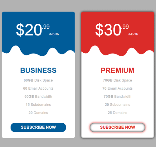 Pricing Table Style 90