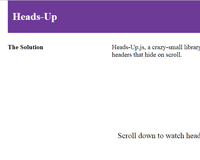 Heads-Up.js : JavaScript Sticky Headers