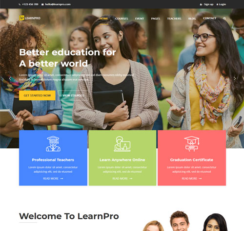 LearnPro - Education WordPress Theme