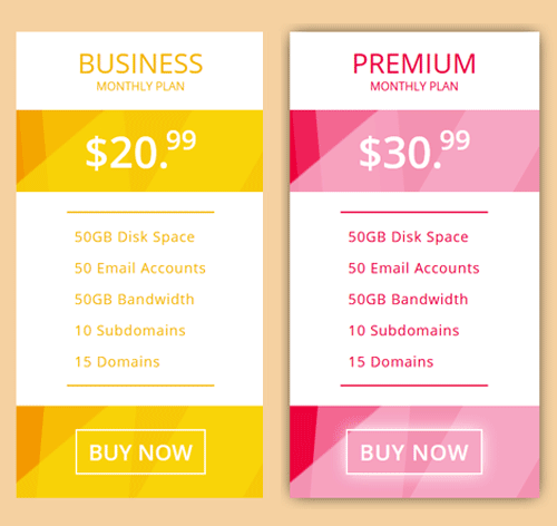 Pricing Table Style 92