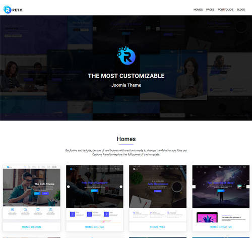 Reto - Best Customizable Joomla Theme With Page Builder