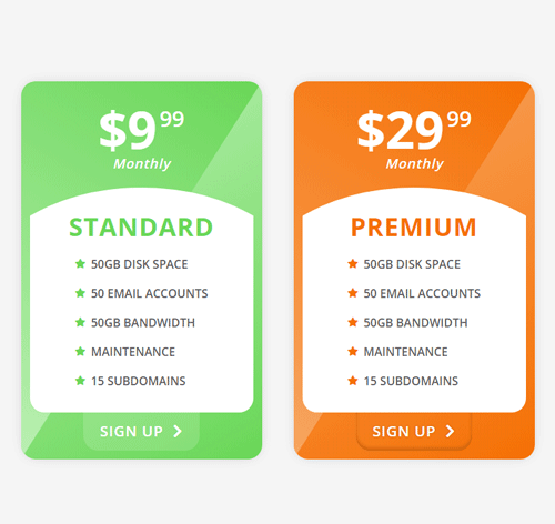 Pricing Table Style 146