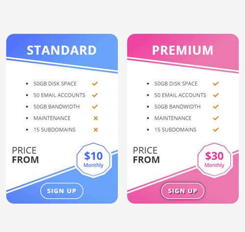 Pricing Table Style 147