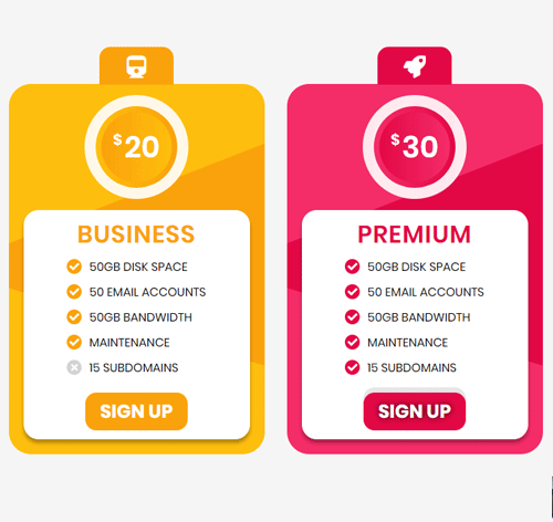 Pricing Table Style 150