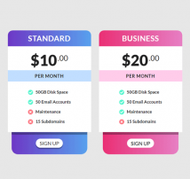 Pricing Table Style 155