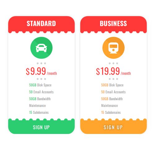 Pricing Table Style 163