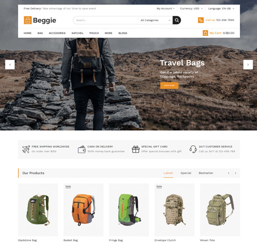 Beggie Responsive OpenCart Theme