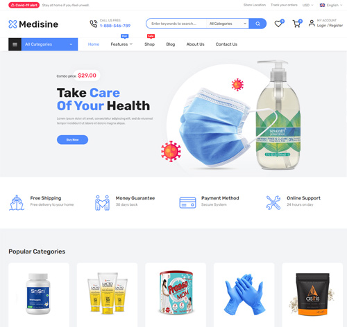 Medisine - Drug and Medical Store Magento 2 Theme