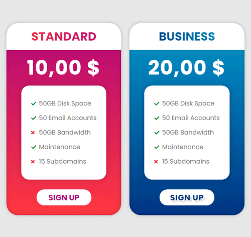 Pricing Table Style 171