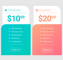 Pricing Table Style 172