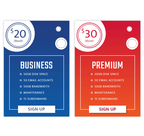 Pricing Table Style 176