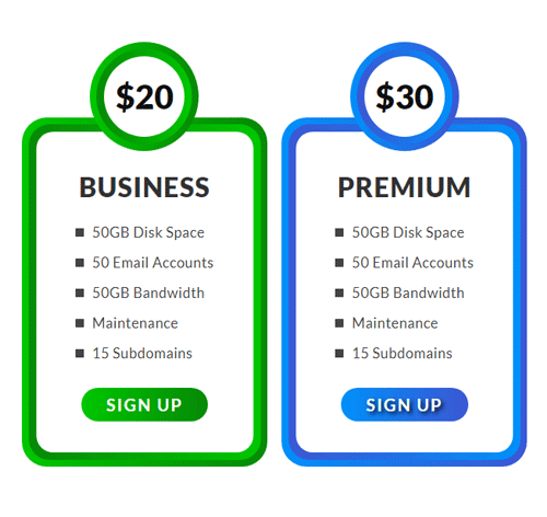 Pricing Table Style 177