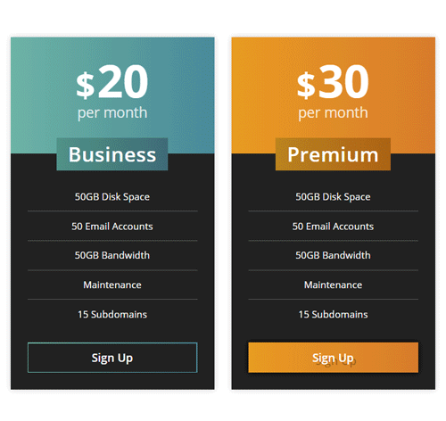 Pricing Table Style 178