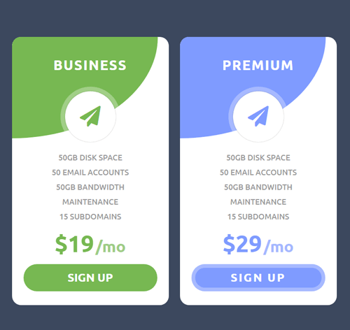 Pricing Table Style 182