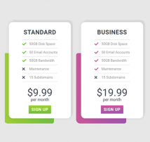 Pricing Table Style 183