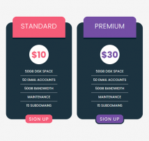 Pricing Table Style 188