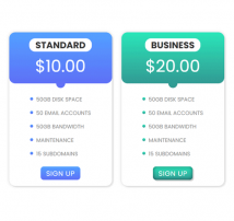 Pricing Table Style 189