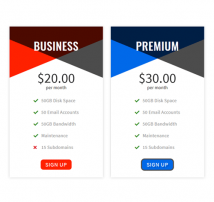 Pricing Table Style 190