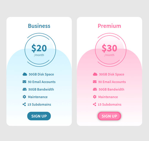 Pricing Table Style 194