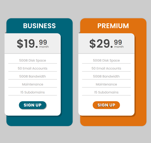 Pricing Table Style 197