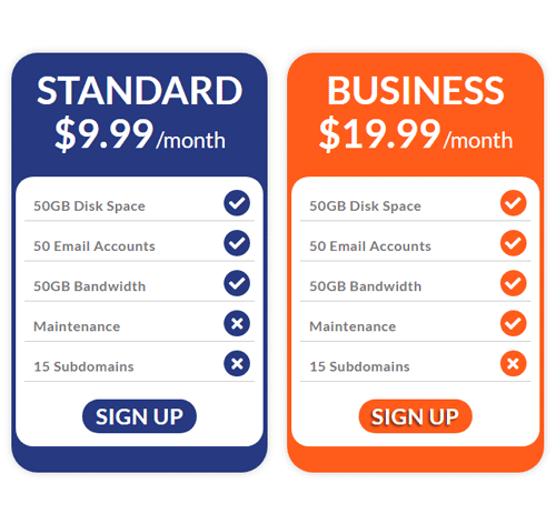 Pricing Table Style 199