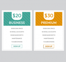 Pricing Table Style 210