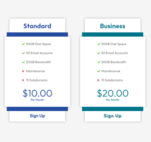 Pricing Table Style 214