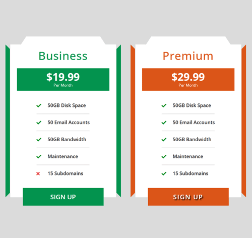 Pricing Table Style 223