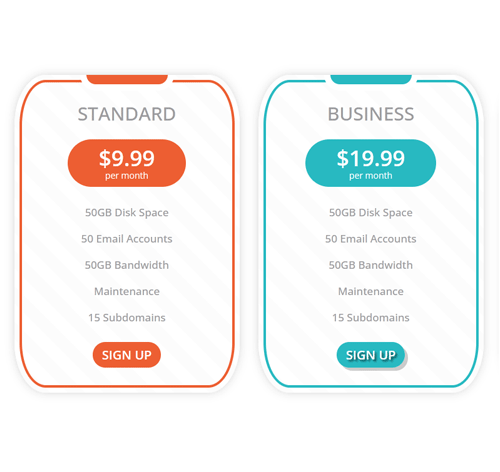 Pricing Table Style 225