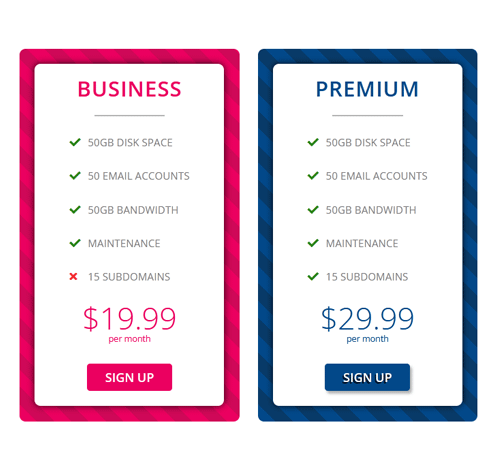 Pricing Table Style 227