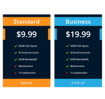 Pricing Table Style 231