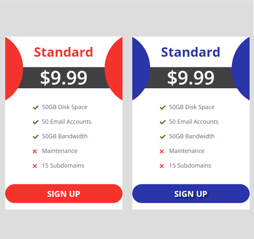 Pricing Table Style 232