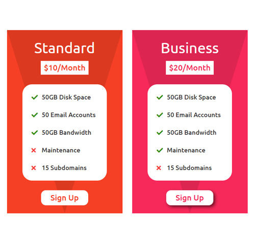 Pricing Table Style 249