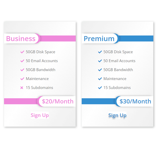 Pricing Table Style 252