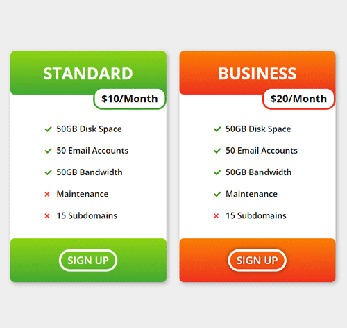 Pricing Table Style 253