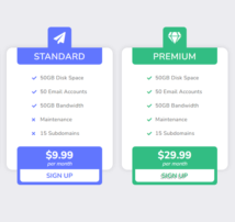 Pricing Table Style 260