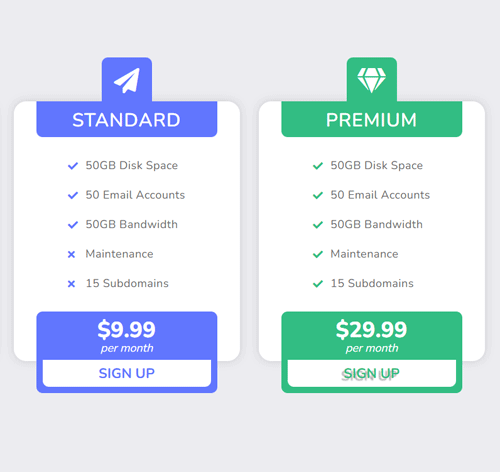 Pricing Table Style 260