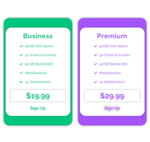 Pricing Table Style 262