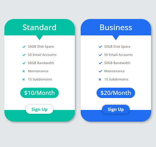 Pricing Table Style 266