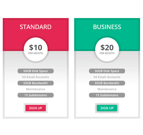 Pricing Table Style 267