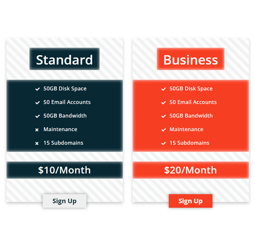 Pricing Table Style 271