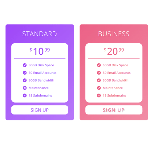 Pricing Table Style 287