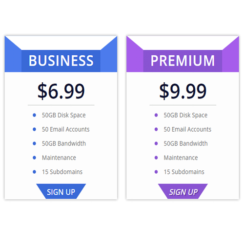 Pricing Table Style 305