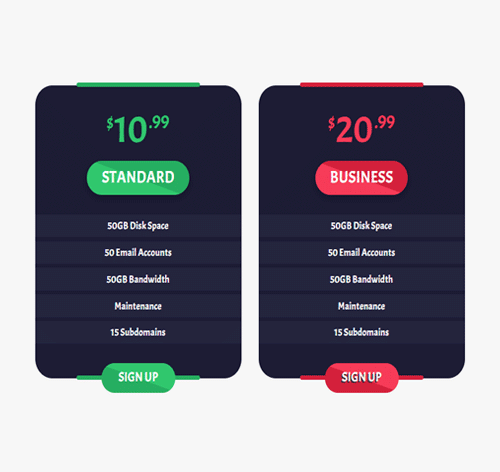 Pricing Table Style 310